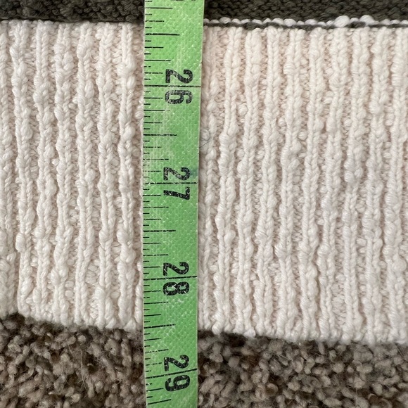 LOFT Green Cream Striped Cardigan V Neck Button Front Large NWT - Picture 4 of 7